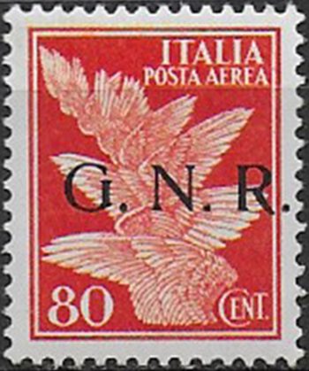 1943 Repubblica Sociale 80c. G.N.R. Brescia I aerea MNH Sassone n. 120/I