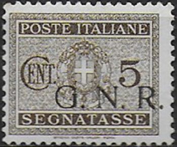 1943 Repubblica Sociale segnatasse 5c. Brescia I MNH Sassone n. 47Ibac