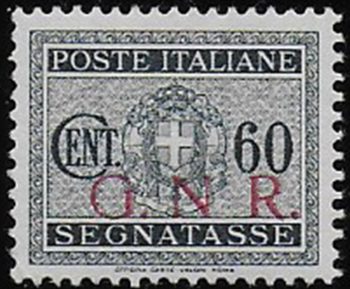 1943 Repubblica Sociale segnatasse 60c. Brescia I var MNH Sassone n. 54/Ieaa