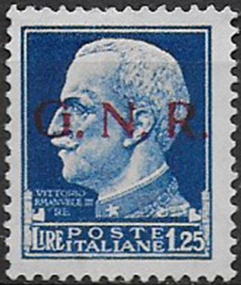 1943 Repubblica Sociale Lire 1,25 G.N.R. Brescia I MNH Sassone n 480/I