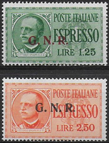 1944 Repubblica Sociale Espressi G.N.R. Verona mc MNH Sassone n. 19/20