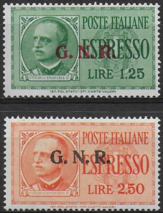1944 Repubblica Sociale Espressi G.N.R. Verona MNH Sassone n. 19/20