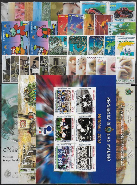 2002 San Marino annata completa 36v+4MS MNH