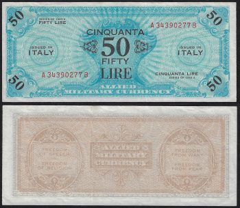1943 Allied Military Currency Lire 50 SUP Rif. AM 11B Gigante