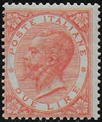 1863-65 Italia VE II Lire 2 Torino mc MNH Sassone n. T22