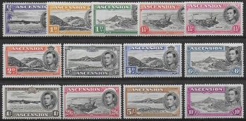 1942-53 Ascension 13v. MNH SG n. 38b/47b