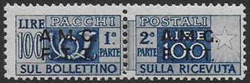 1947 Trieste A pacchi postali Lire 100 p 13 1?4  MNH Sassone n. 9/I