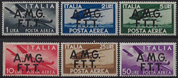 1947 Trieste A posta aerea Democratica 6v. MNH Sassone n. 1/6