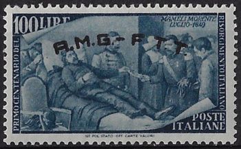 1948 Trieste A Risorgimento Lire 100 variety MNH Sassone n. 29a