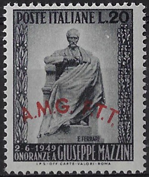 1949 Trieste A Giuseppe Mazzini MNH Sassone n. 47