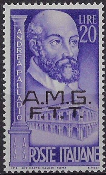 1949 Trieste A Andrea Palladio MNH Sassone n. 50