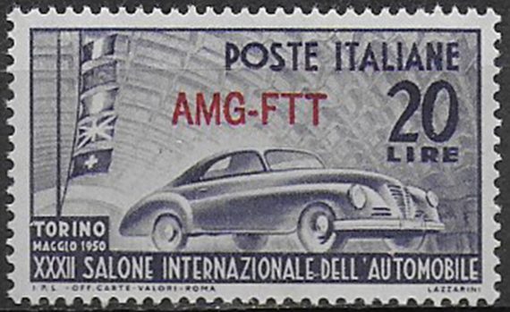 1950 Trieste A Salone auto Torino MNH Sassone n. 70