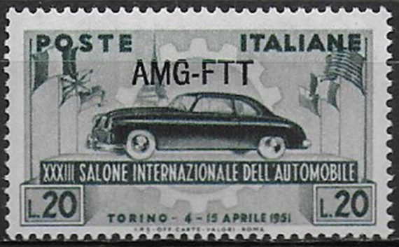 1951 Trieste A Salone auto Torino MNH Sassone n. 110