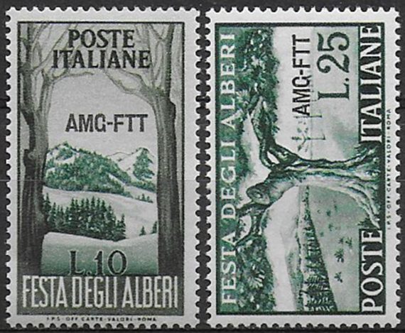 1951 Trieste A Festa degli Alberi 2v. MNH Sassone n. 138/39