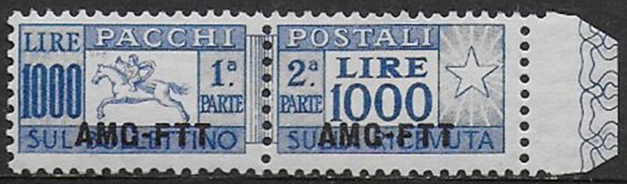 1954 Trieste A pacchi postali Lire 1.000 MNH Sassone n. 26