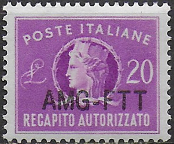 1954 Trieste A recapito autorizzato Lire 20 MNH Sassone n. 5A