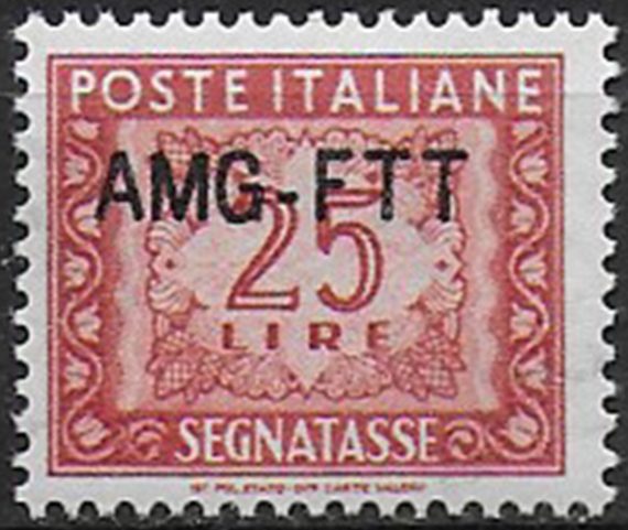 1954 Trieste A segnatasse Lire 25 MNH Sassone n. 25A