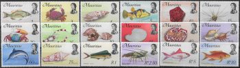 1969-73 Mauritius Fish Pesci 18v. MNH SG n. 382/99