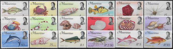 1969-73 Mauritius Fish Pesci 18v. MNH SG n. 382/99