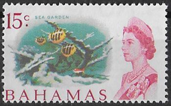 1970 Bahamas 15c. Sea garden whiter paper MNH SG n. 304a