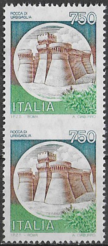 1990 Italia Rocca di Urbisaglia pair SL Sassone n. 1524A variety