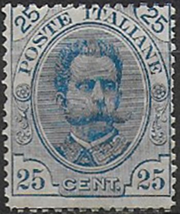 1893 Italia Umberto I 25c. azzurro mc MNH Sassone n. 62