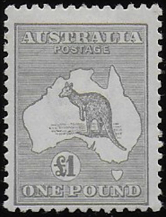 1924 Australia Kangaroo 1£ grey MLH SG n. 75