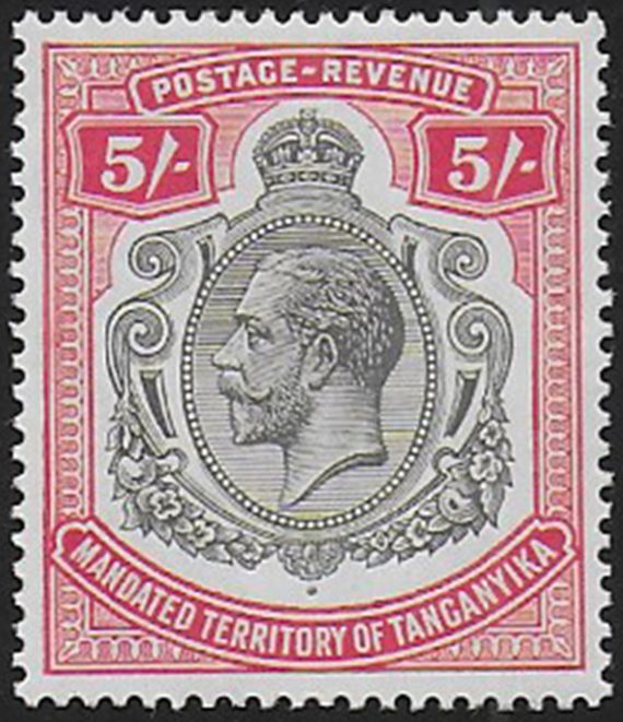 1927 Tanganyika Giorgio V 5s. MNH SG n. 105