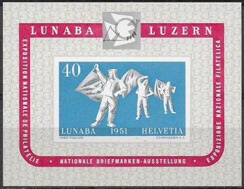 1951 Svizzera LUNABA MS MNH Unificato n. 14