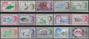 1962-64 Cayman Islands Elizabeth II 15v. MNH SG n. 165/79