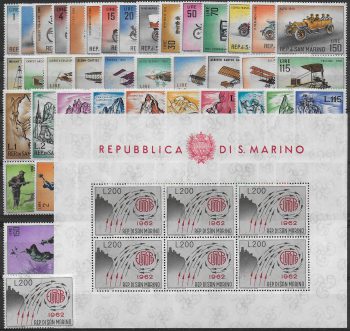 1962 San Marino annata completa 46v.+1MS MNH