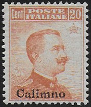 1917 Egeo Calino 20c. arancio bc MNH Sassone n. 9