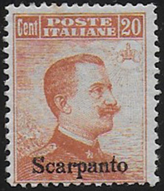 1917 Egeo Scarpanto 20c. arancio MNH Sassone n. 9