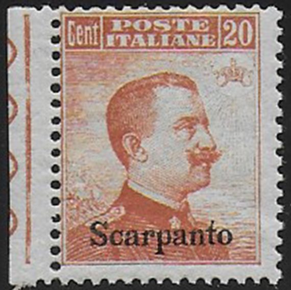 1917 Egeo Scarpanto 20c. arancio bf MNH Sassone n. 9