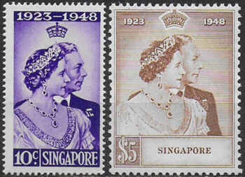 1948 Singapore Royal Silver Wedding MNH SG n. 31/32
