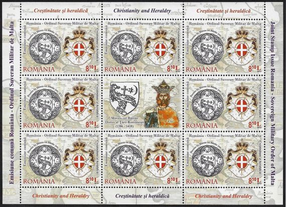 2012 Romania Cristianesimo e Araldica con SMOM 1MS MNH