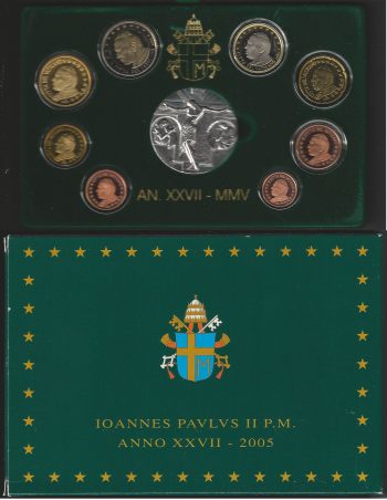 2005 Vaticano divisionale 8 monete FS - Proof
