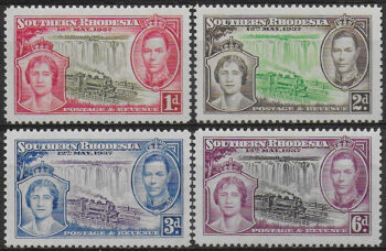 1937 Southern Rhodesia Coronation 4v. MNH SG. n. 36/39