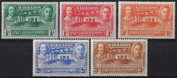 1939 Barbados General Assembly 5v. MNH SG n. 257/61