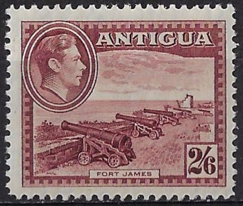 1942 Antigua Giorgio VI 2/6s. maroon MNH SG n. 106a