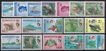 1963-65 Dominica Elisabetta II 17v. MNH SG n. 162/78