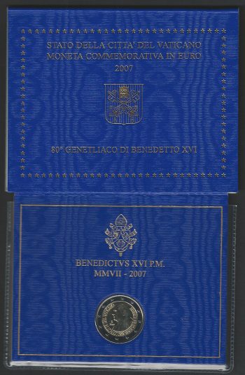 2007 Vaticano € 2,00 Genetliaco di Benedetto XVI FDC - BU in folder