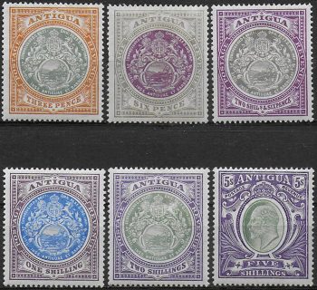1903-07 Antigua Edoardo VII 6v. MH SG n. 35/40