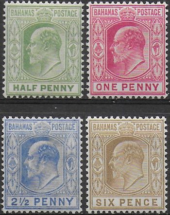1906-11 Bahamas Edward VII 4v. MNH SG n. 71/74