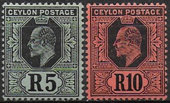 1910-11 Ceylon Edoardo VII 2v. MNH SG n. 299/300