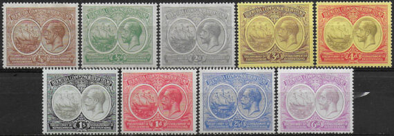 1920-21 Bermuda  Tercentenary 9v. MH SG n. 59/67