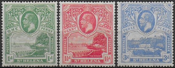 1922 St. Helena Giorgio V 3v. MNH SG n. 89/91