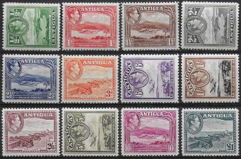 1938-51 Antigua Giorgio VI 12v. MNH SG n. 98/109