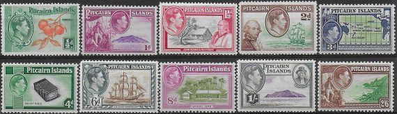 1940-51 Pitcairn Islands George VI 8v. MNH SG n. 1/8