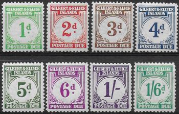 1940 Gilbert & Ellice postage due 8v. MNH SG. n. D1/D8